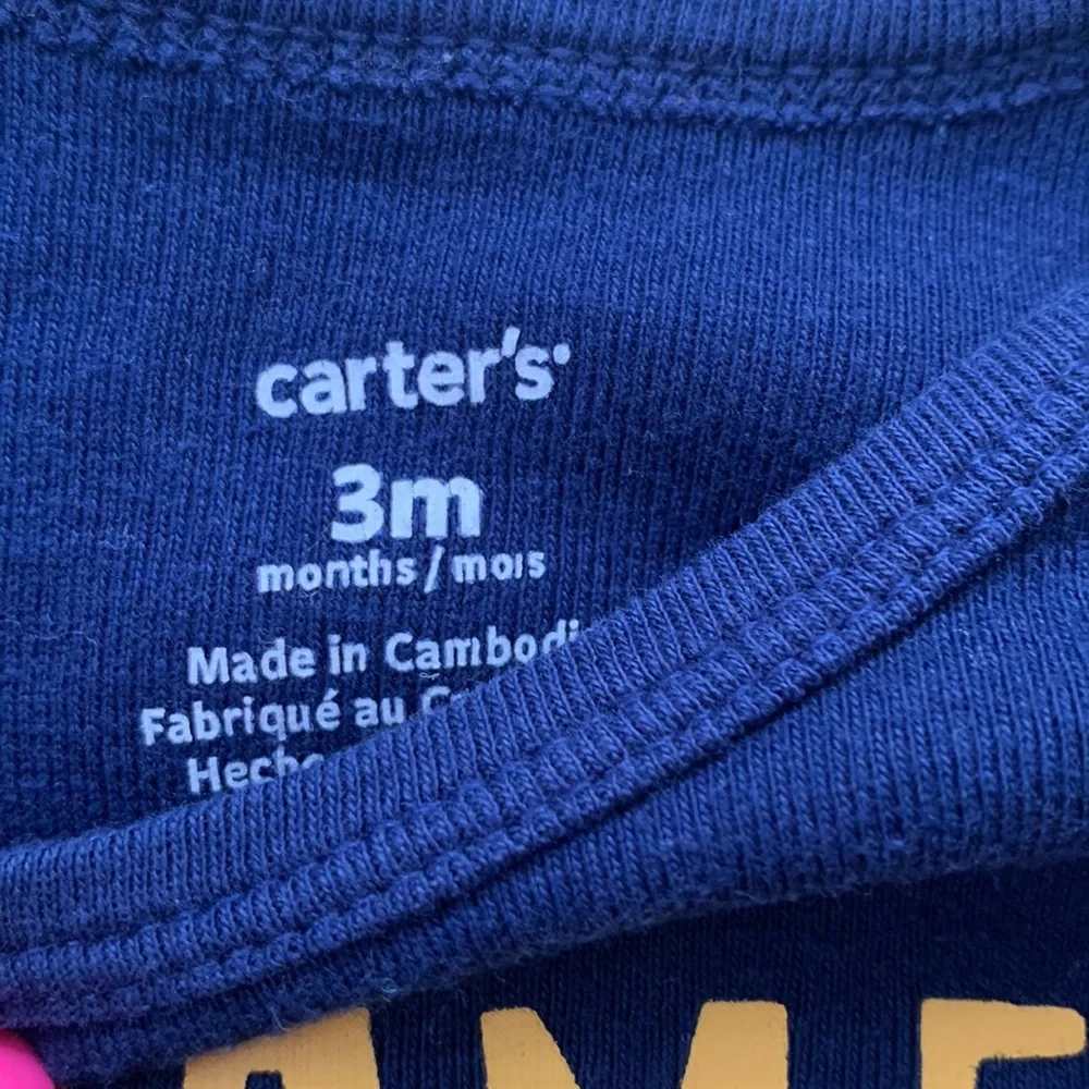 Carter’s Navy Turkey Romper 3M Thanksgiving EUC - Picture 6 of 7